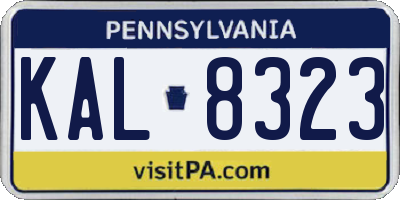 PA license plate KAL8323