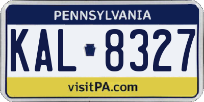 PA license plate KAL8327