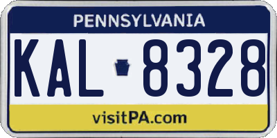 PA license plate KAL8328