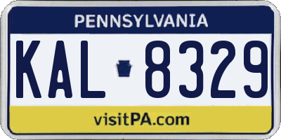 PA license plate KAL8329