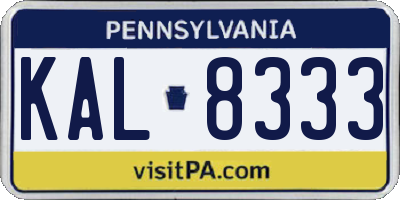 PA license plate KAL8333