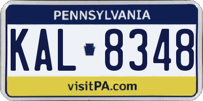 PA license plate KAL8348