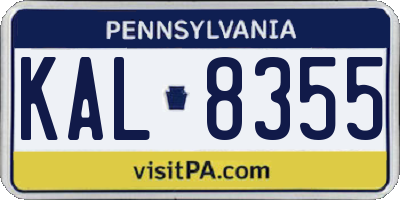 PA license plate KAL8355