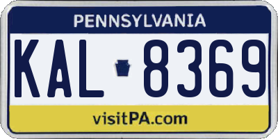 PA license plate KAL8369
