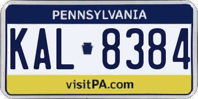 PA license plate KAL8384