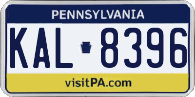 PA license plate KAL8396