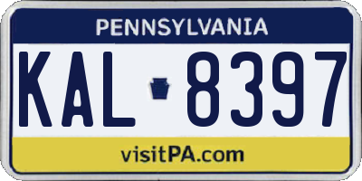 PA license plate KAL8397