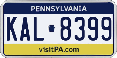 PA license plate KAL8399