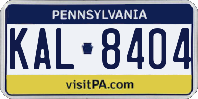 PA license plate KAL8404