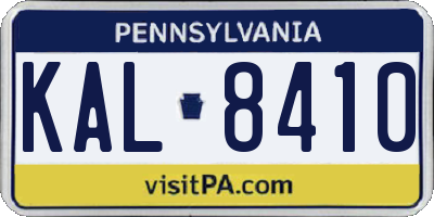 PA license plate KAL8410