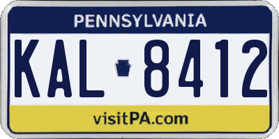 PA license plate KAL8412