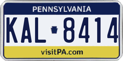 PA license plate KAL8414