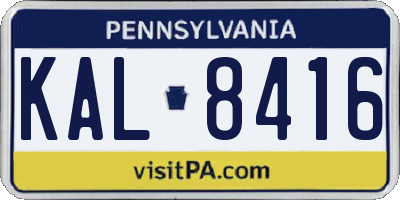 PA license plate KAL8416