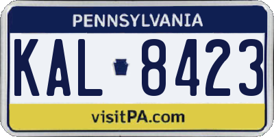 PA license plate KAL8423