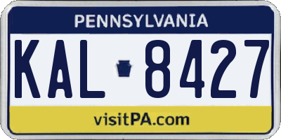 PA license plate KAL8427