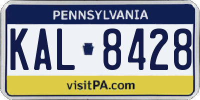 PA license plate KAL8428