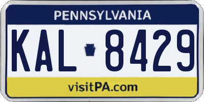 PA license plate KAL8429