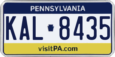 PA license plate KAL8435