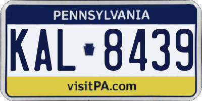 PA license plate KAL8439