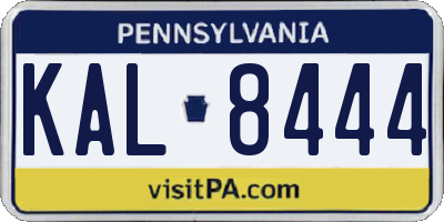 PA license plate KAL8444