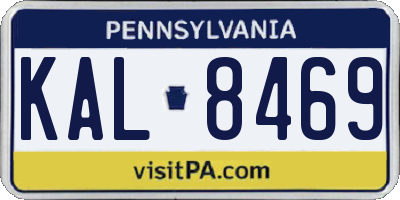 PA license plate KAL8469