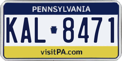PA license plate KAL8471