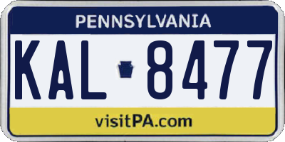 PA license plate KAL8477