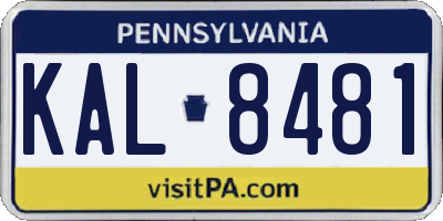 PA license plate KAL8481