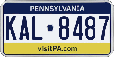 PA license plate KAL8487