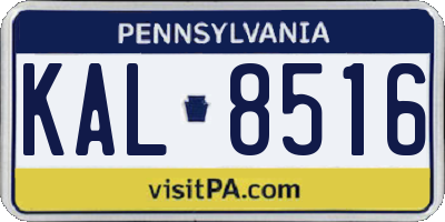 PA license plate KAL8516