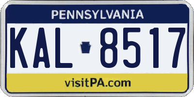 PA license plate KAL8517