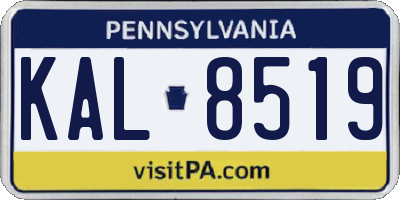PA license plate KAL8519