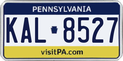PA license plate KAL8527