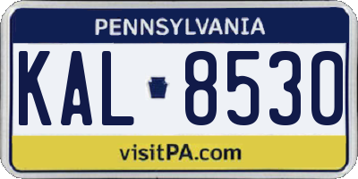 PA license plate KAL8530