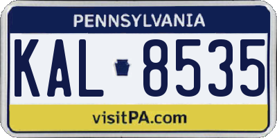PA license plate KAL8535