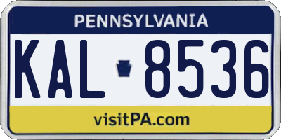 PA license plate KAL8536