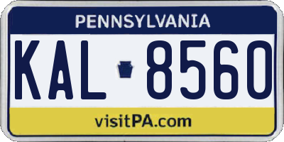 PA license plate KAL8560