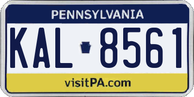 PA license plate KAL8561
