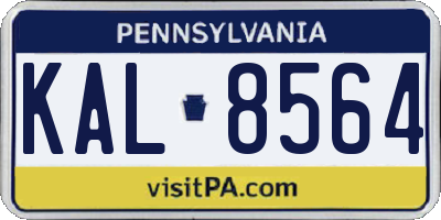 PA license plate KAL8564