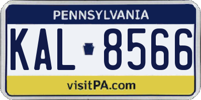 PA license plate KAL8566