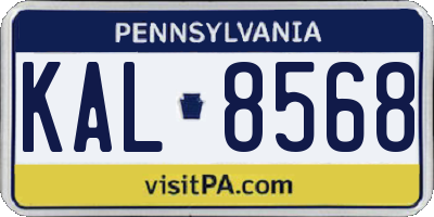 PA license plate KAL8568