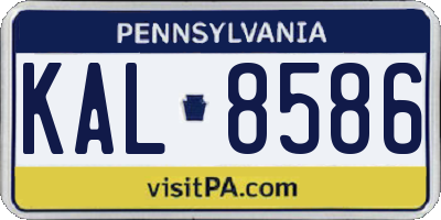 PA license plate KAL8586