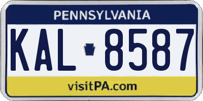 PA license plate KAL8587