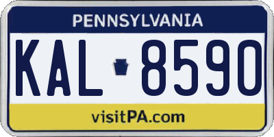 PA license plate KAL8590