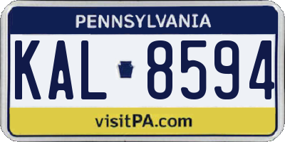 PA license plate KAL8594