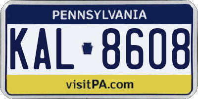 PA license plate KAL8608