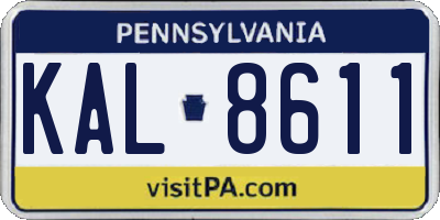 PA license plate KAL8611