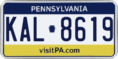 PA license plate KAL8619