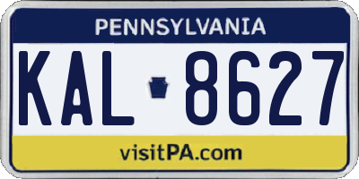 PA license plate KAL8627
