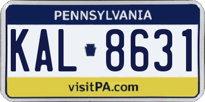 PA license plate KAL8631